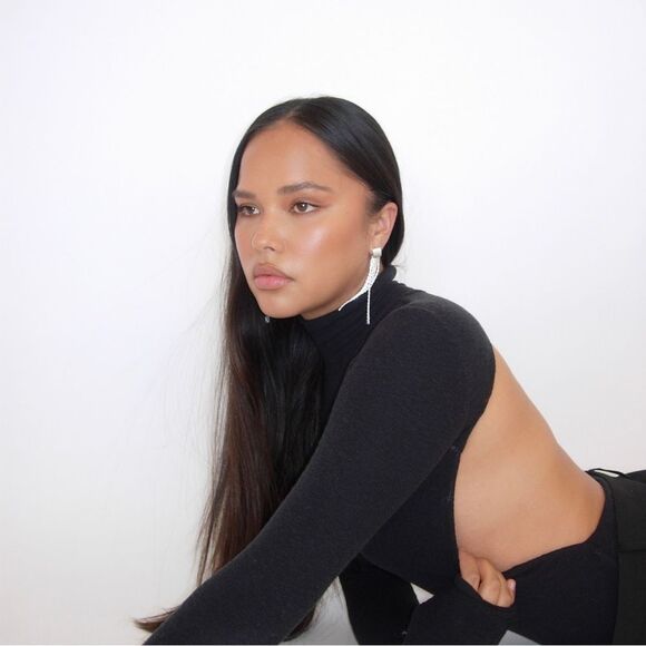 HEAVEN MAYHEM Sling Maxi Silver Earrings New with Packaging Chain Detail - Picture 9 of 9